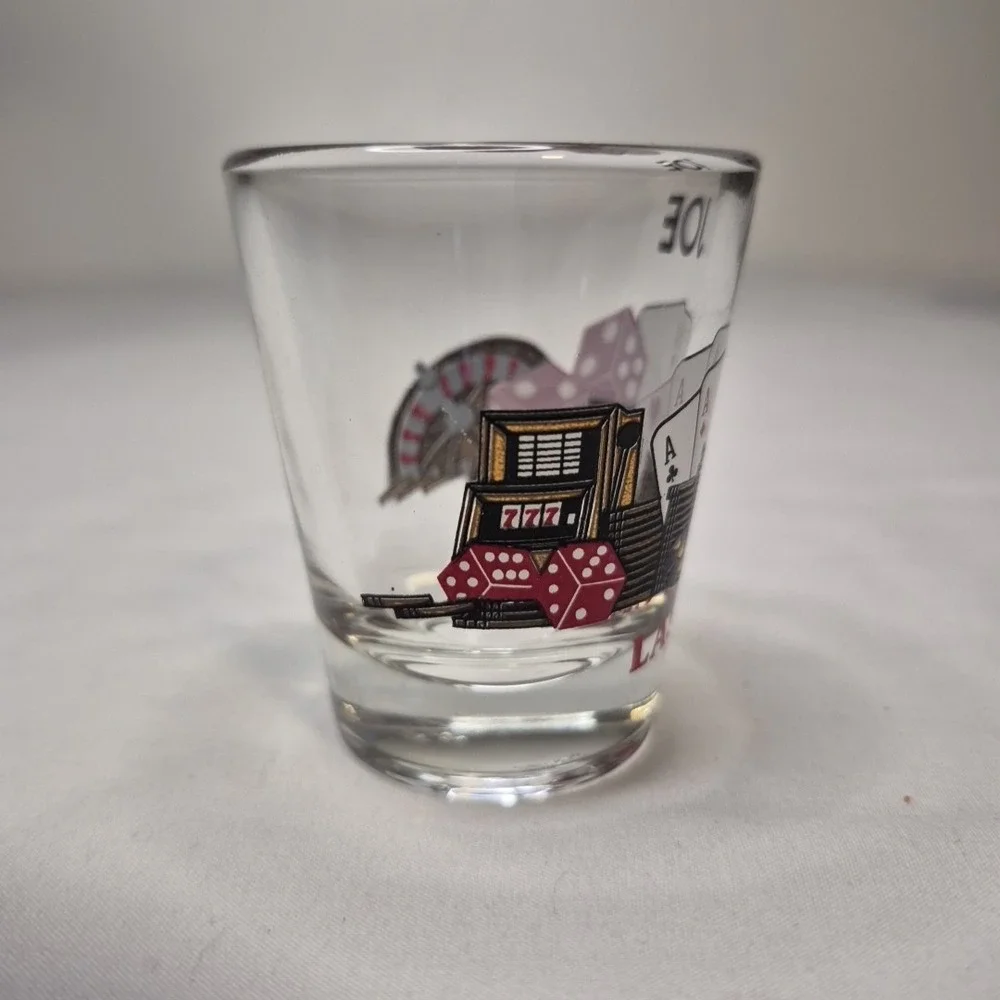 Las Vegas Souvenir Shot‎ Glass Personalized Joe Casino Playing Cards